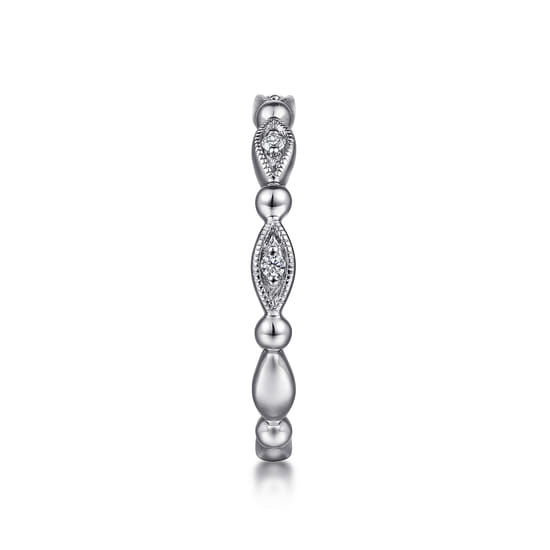 14K White Gold Diamond Stackable Ring-Bujukan angle 4