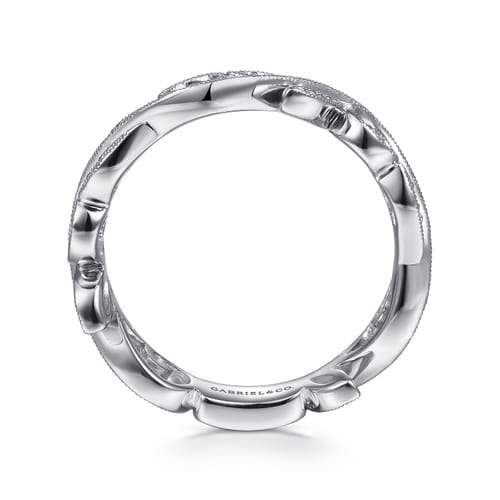 14K White Gold Diamond Stackable Ring
