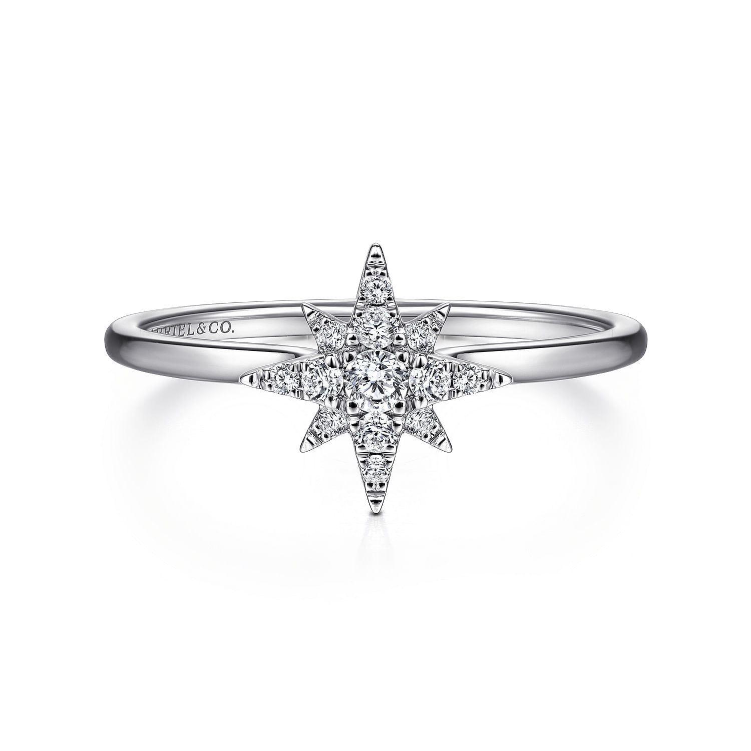 Gabriel - 14K White Gold Diamond Starburst Ring