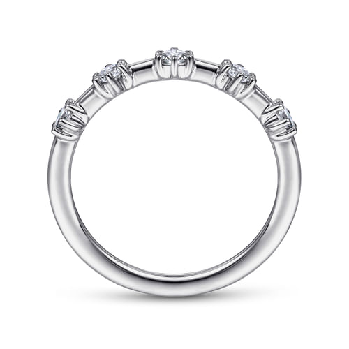 14K White Gold Diamond Station Anniversary Band