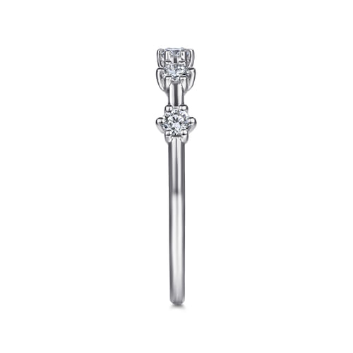 14K White Gold Diamond Station Anniversary Band