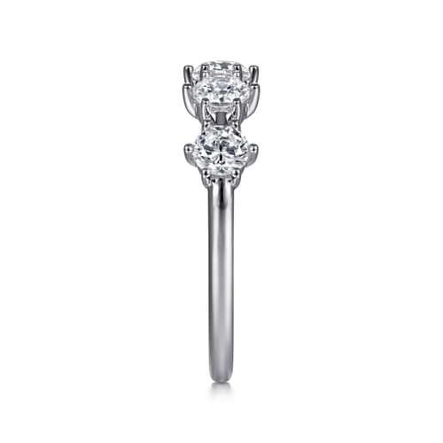 14K White Gold Diamond Station Anniversary Band