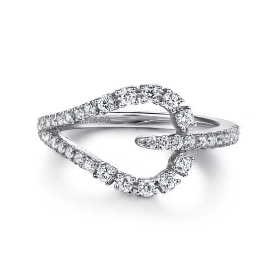 Gabriel - 14K White Gold Diamond Stirrup Ring