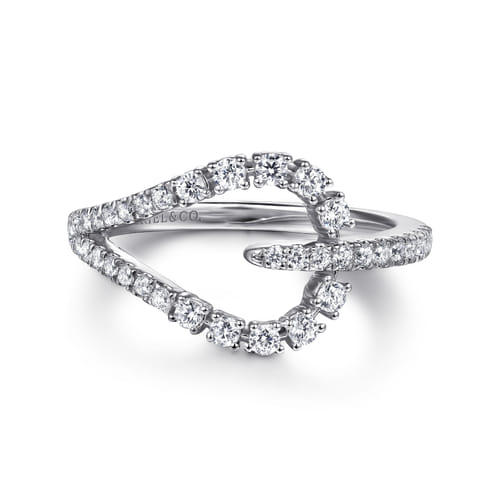 14K White Gold Diamond Stirrup Ring 14K White Gold Diamond Stirrup Ring