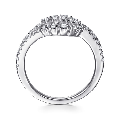 14K White Gold Diamond Stirrup Ring 14K White Gold Diamond Stirrup Ring