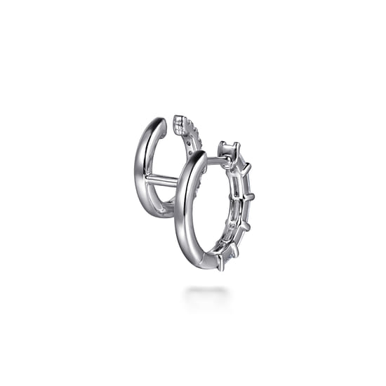 14K White Gold Diamond Stuggies Earrings angle 3