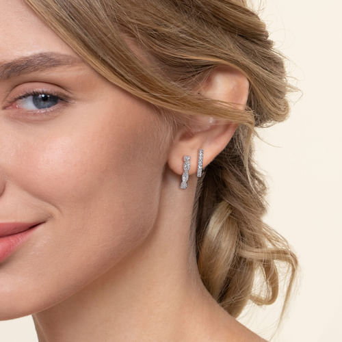 14K White Gold Diamond Stuggies Earrings