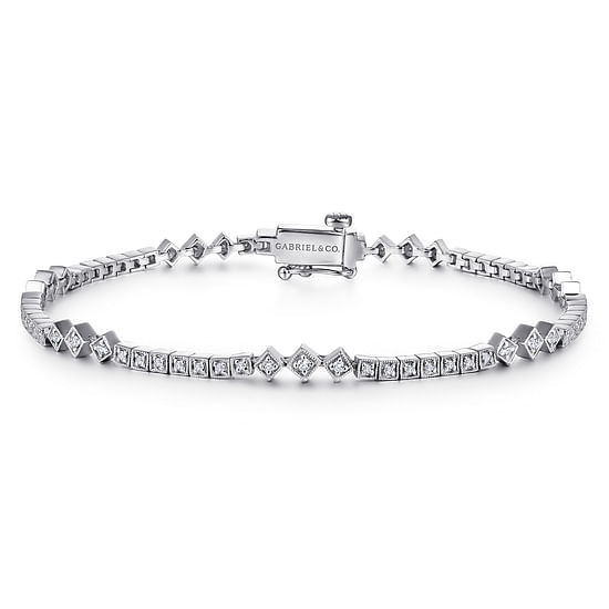 Gabriel - 14K White Gold Diamond Tennis Bracelet