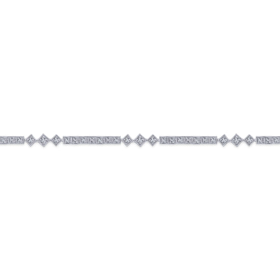 14K White Gold Diamond Tennis Bracelet angle 2