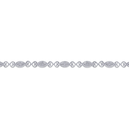 14K White Gold Diamond Tennis Bracelet angle 2