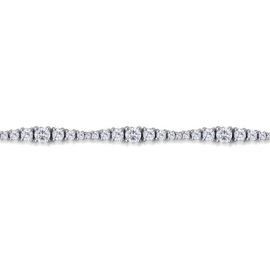14K White Gold Diamond Tennis Bracelet angle 2