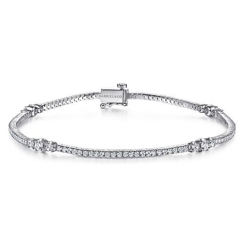 14K White Gold Diamond Tennis Bracelet