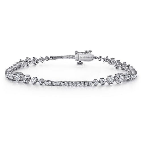 14K White Gold Diamond Tennis Bracelet