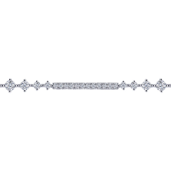14K White Gold Diamond Tennis Bracelet angle 2