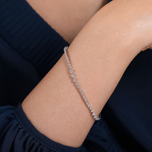 14K White Gold Diamond Tennis Bracelet