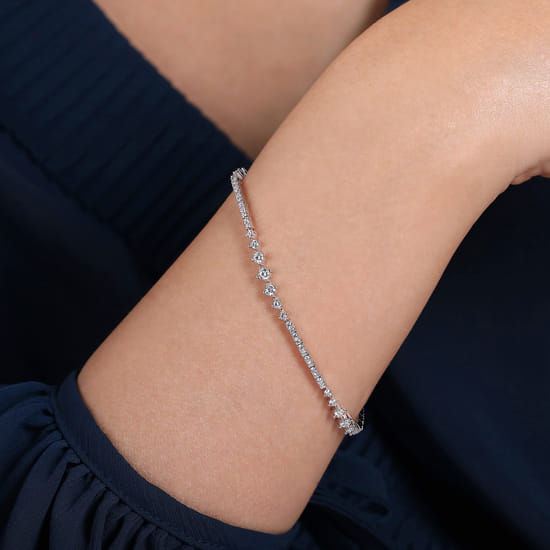 14K White Gold Diamond Tennis Bracelet angle 3