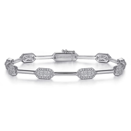 14K White Gold Diamond Tennis Bracelet