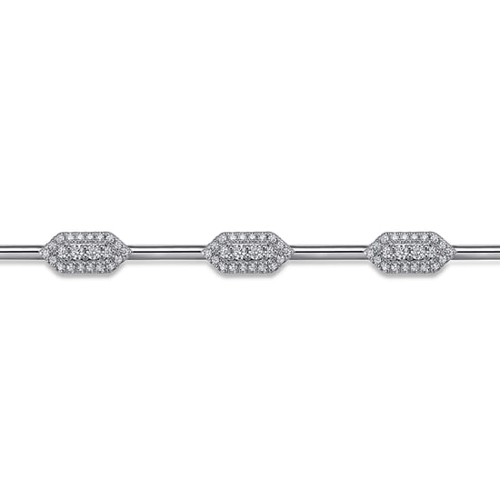 14K White Gold Diamond Tennis Bracelet angle 2