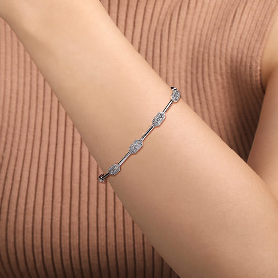 14K White Gold Diamond Tennis Bracelet angle 3