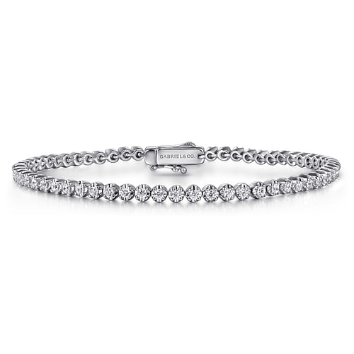 14K White Gold Diamond Tennis Bracelet