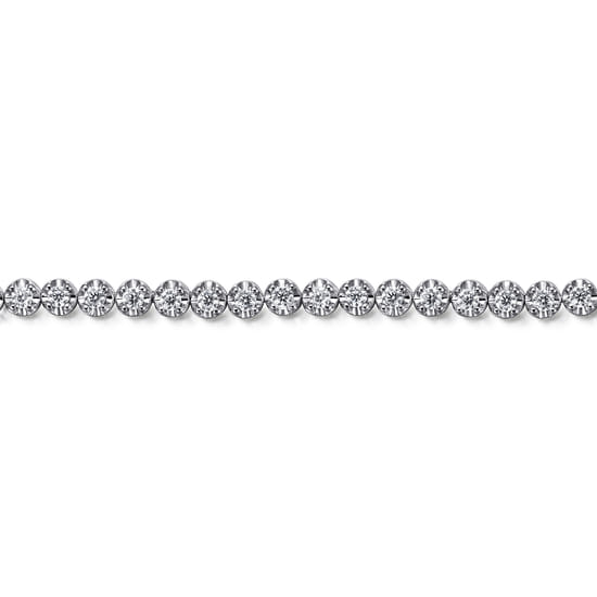 14K White Gold Diamond Tennis Bracelet angle 2