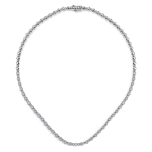 14K White Gold Diamond Tennis Necklace