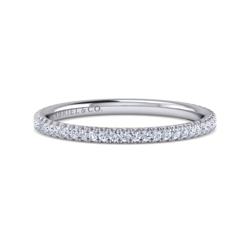 14K White Gold Diamond Wedding Band
