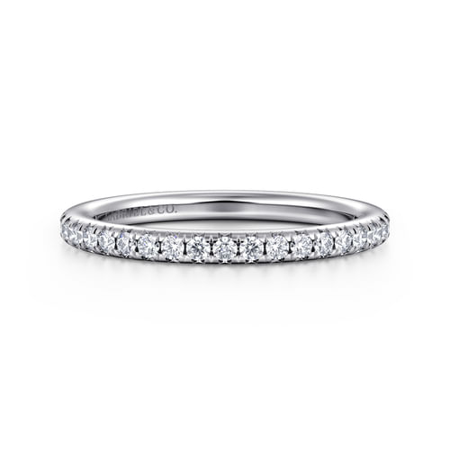 14K White Gold Diamond Wedding Band