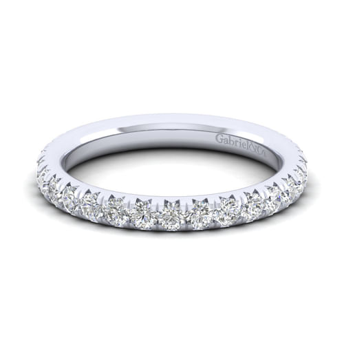 14K White Gold Diamond Wedding Band
