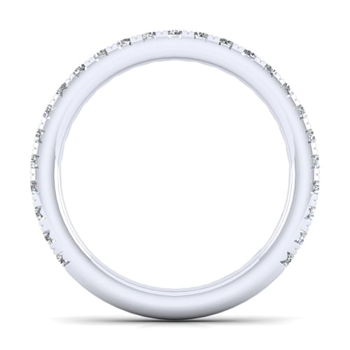 14K White Gold Diamond Wedding Band