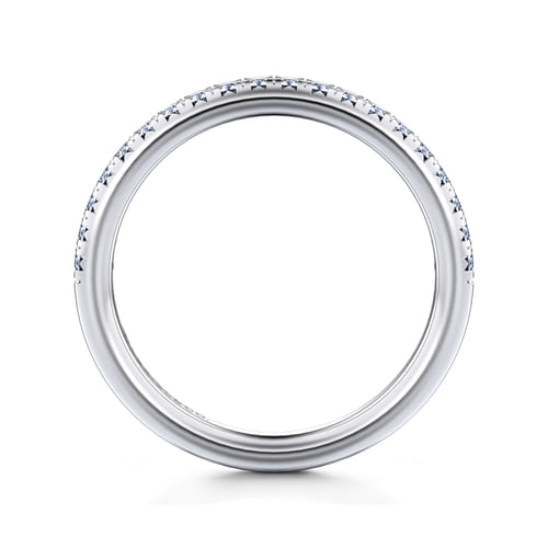 14K White Gold Diamond Wedding Band