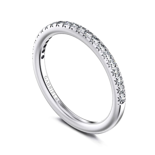 14K White Gold Diamond Wedding Band