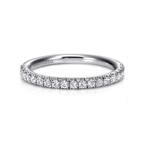 14K White Gold Diamond Wedding Band