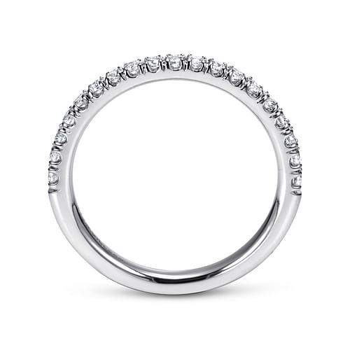 14K White Gold Diamond Wedding Band