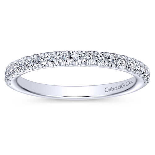 14K White Gold Diamond Wedding Band