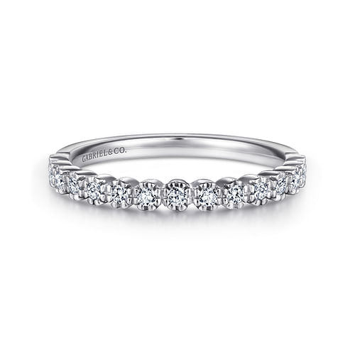 14K White Gold Diamond Wedding Band