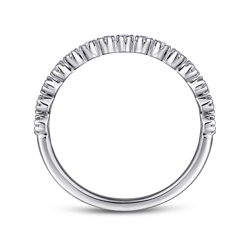 14K White Gold Diamond Wedding Band