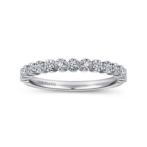 14K White Gold Diamond Wedding Band