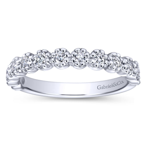 14K White Gold Diamond Wedding Band