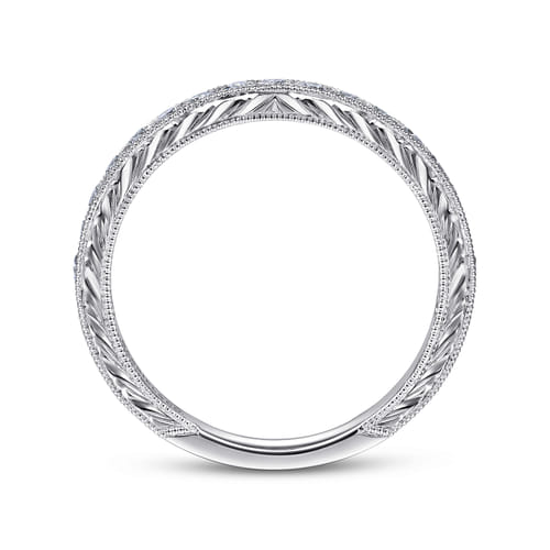 14K White Gold Diamond Wedding Band