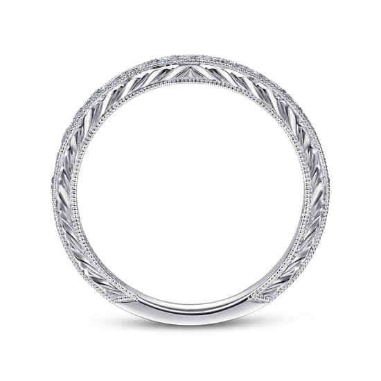 14K White Gold Diamond Wedding Band angle 2