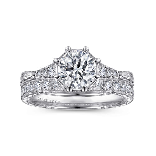 14K White Gold Diamond Wedding Band