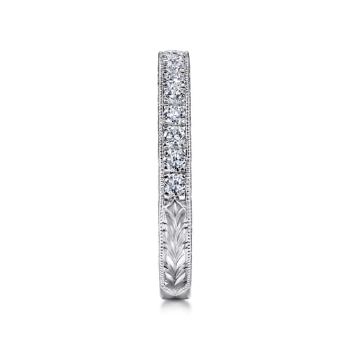 14K White Gold Diamond Wedding Band