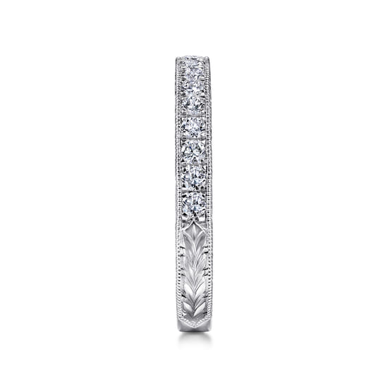 14K White Gold Diamond Wedding Band angle 5