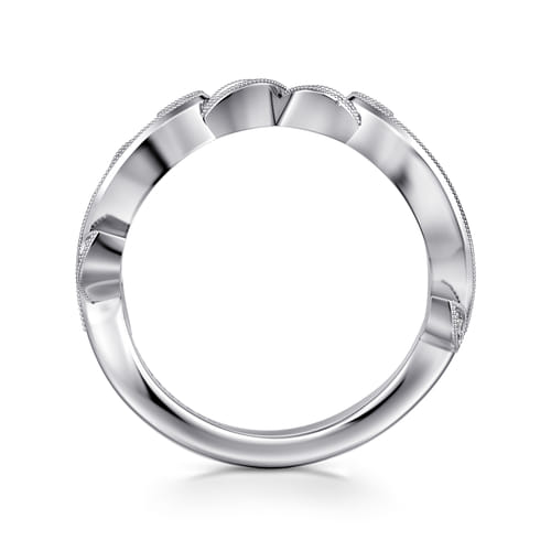 14K White Gold Diamond Wedding Band