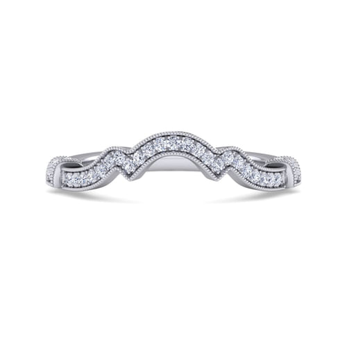 14K White Gold Diamond Wedding Band