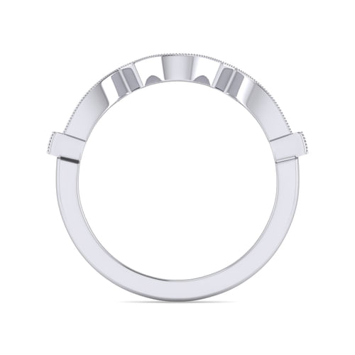 14K White Gold Diamond Wedding Band
