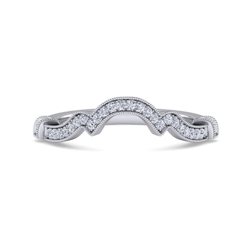 14K White Gold Diamond Wedding Band