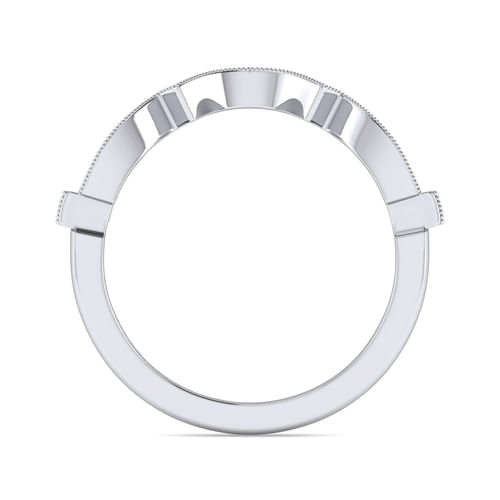 14K White Gold Diamond Wedding Band