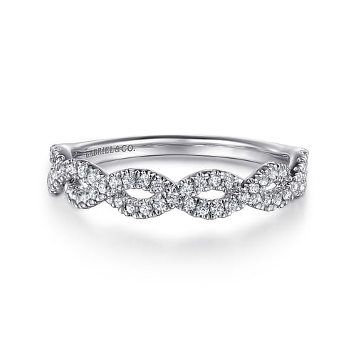 14K White Gold Diamond Wedding Band